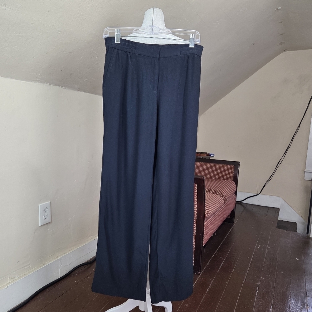 Akris‎ Punto Women’s Navy Blue Wide Leg Pull-On Pants Size US 8 IT 44